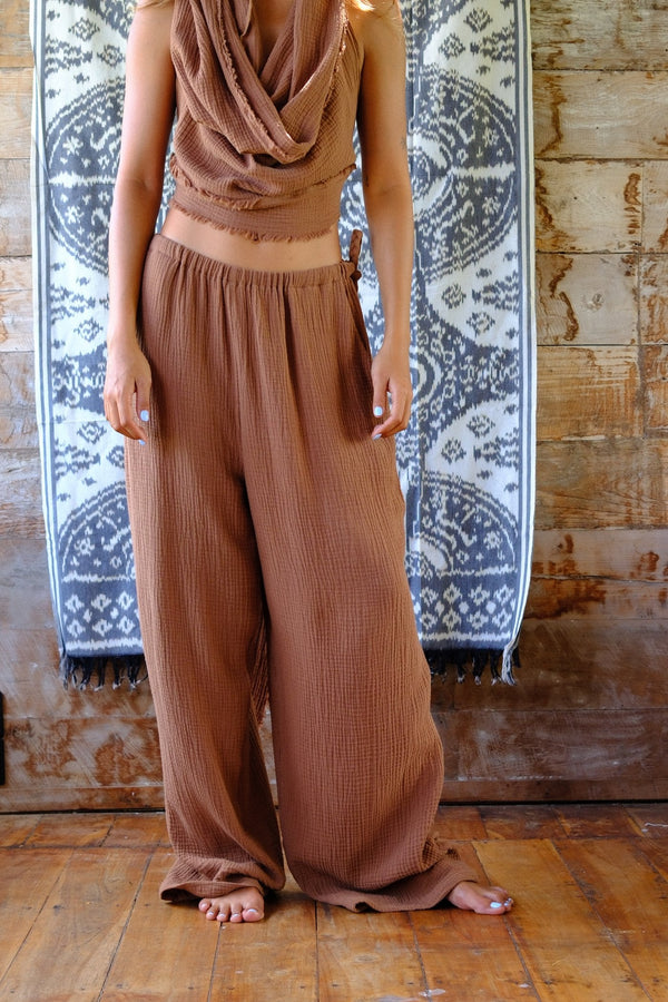 Terracotta flowy set in warm Bali light