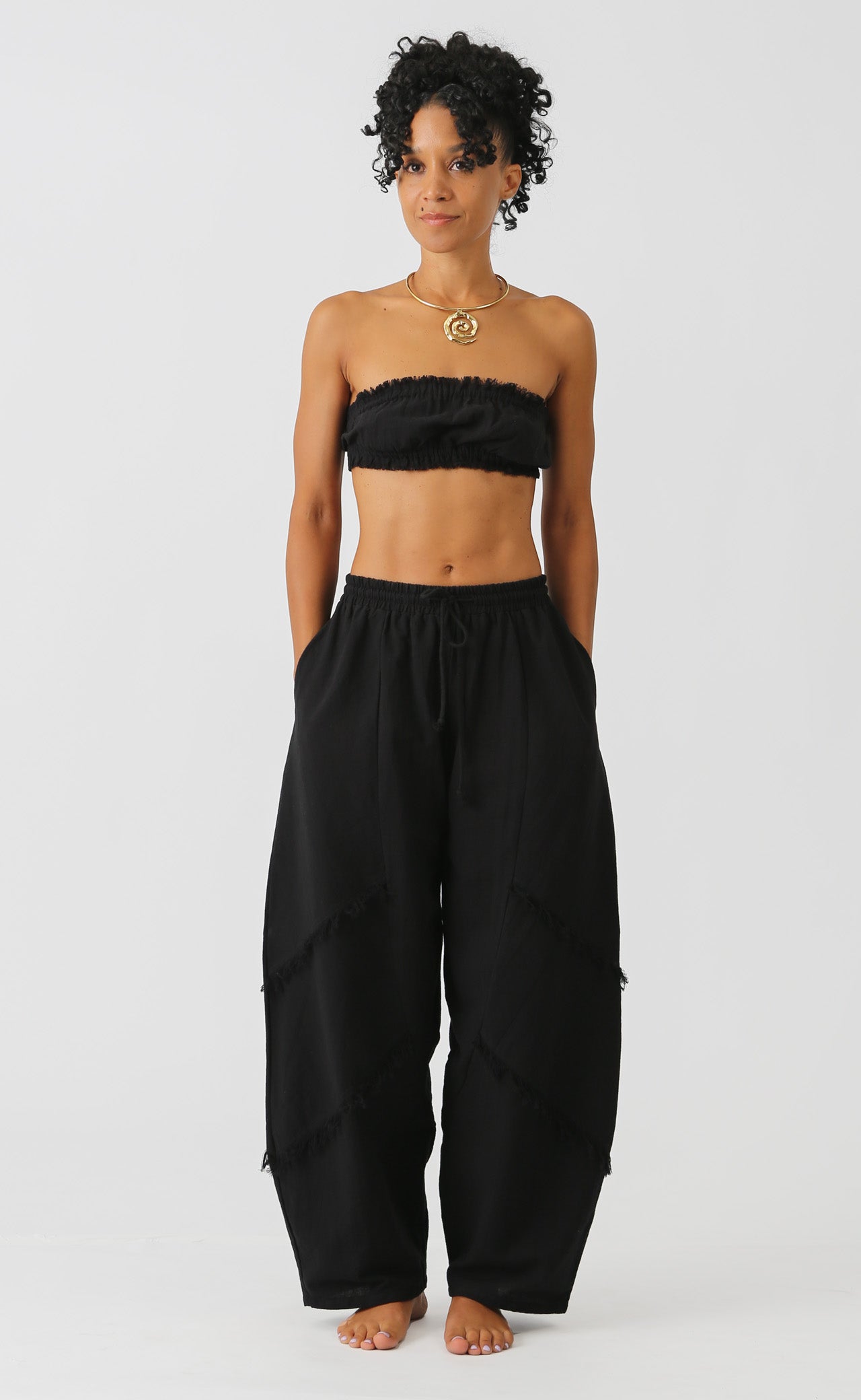 Night Cotton Bandeau Top
