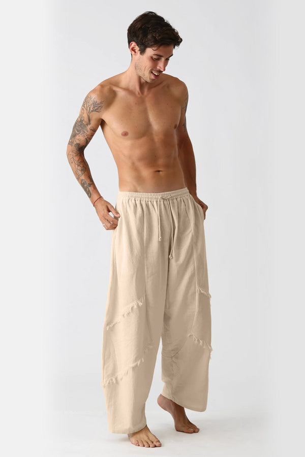 Beige Flow Pants - Men