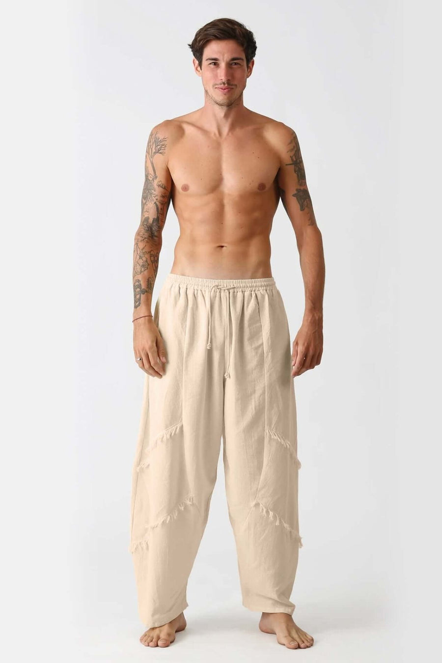 Beige Flow Pants - Men - snugbrandwear