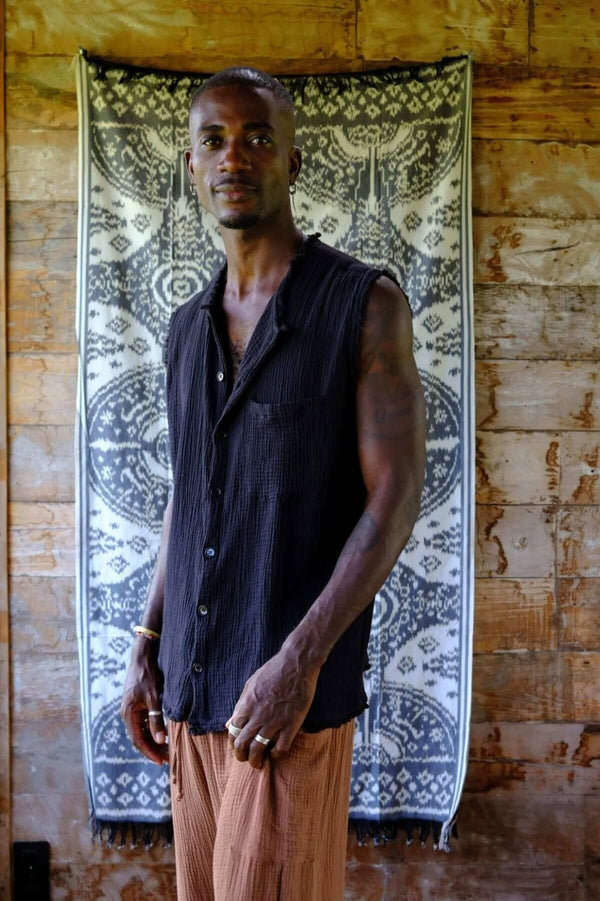 Black Sleeveless Shirt Tee - snugbrandwear