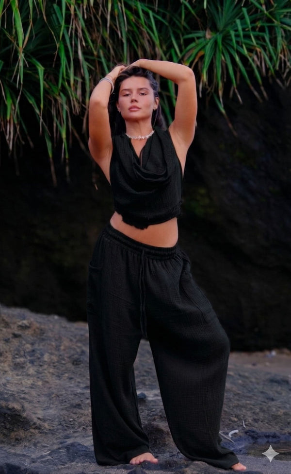 Black Solara Pants - snugbrandwear