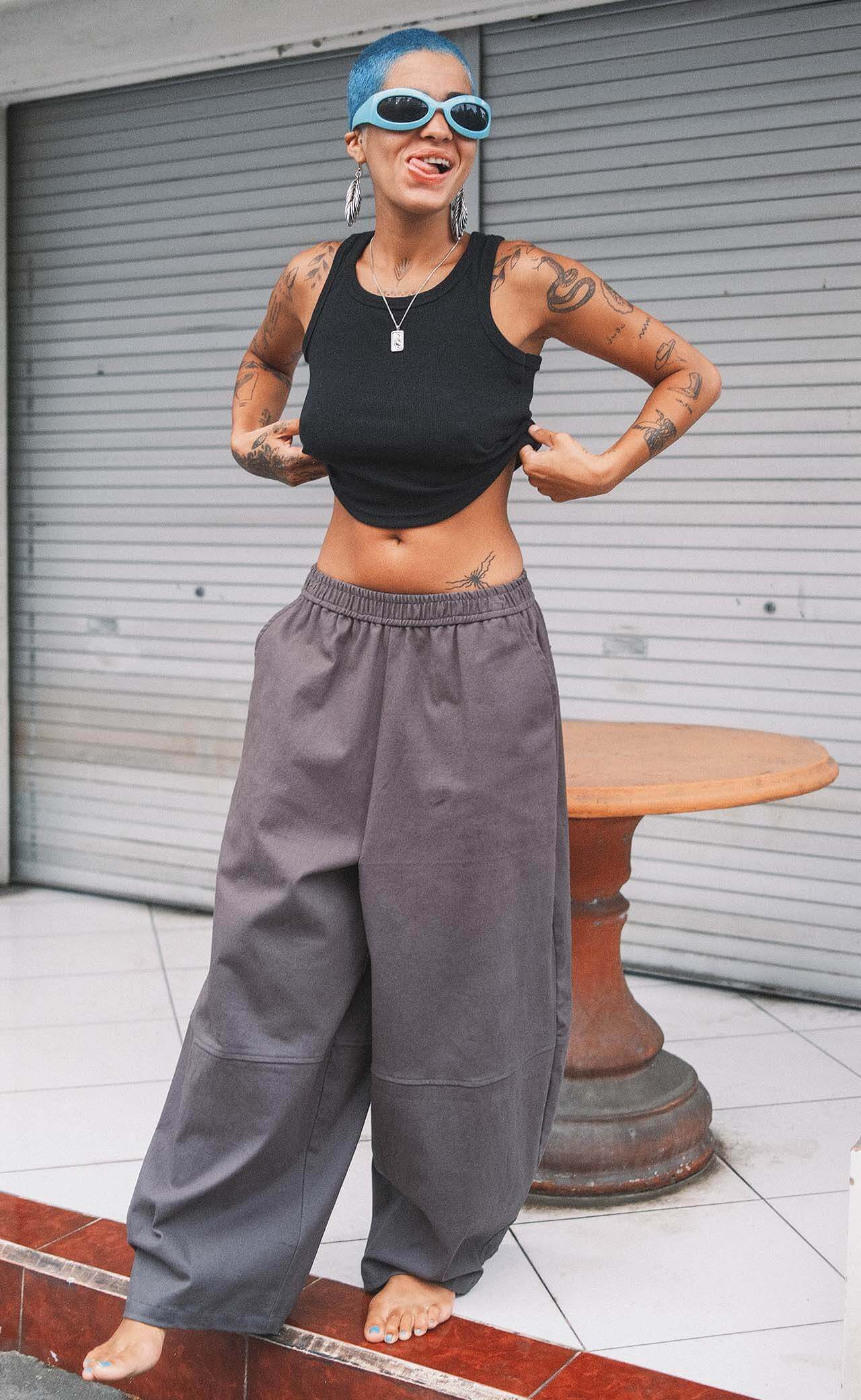 Coastline Trouser - Women in a boho streetstyle look with wide oversized leg trousers and funky vibe.