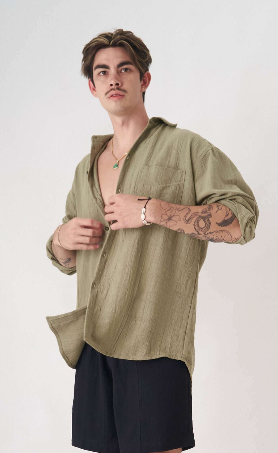 Sage Oversized Shirt - snugbrandwear