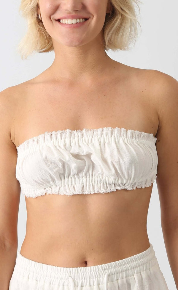 Snow Cotton Bandeau Top - snugbrandwear
