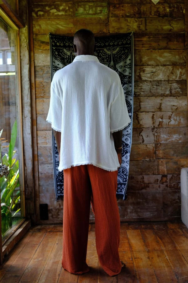 White Gauze Short Sleeve Shirt